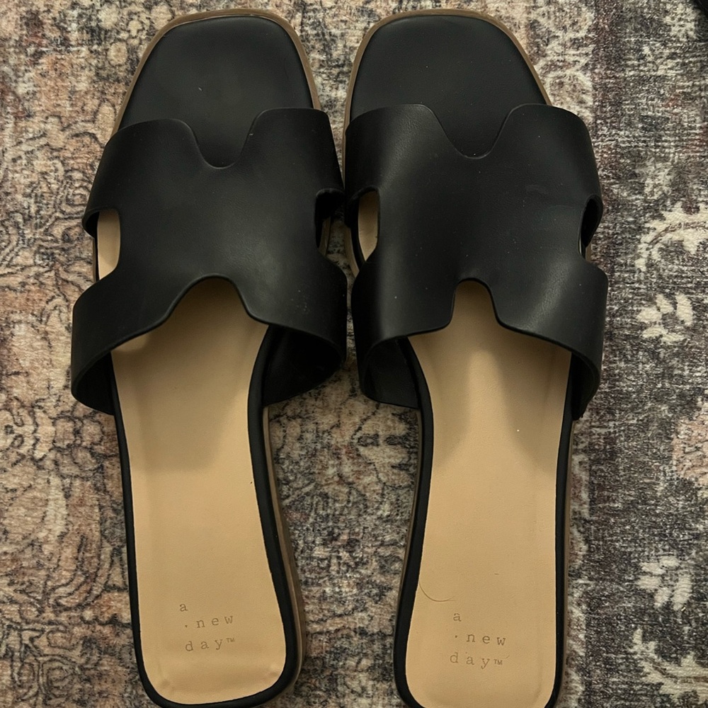 A New Day Women's Black Cutout Sandals
